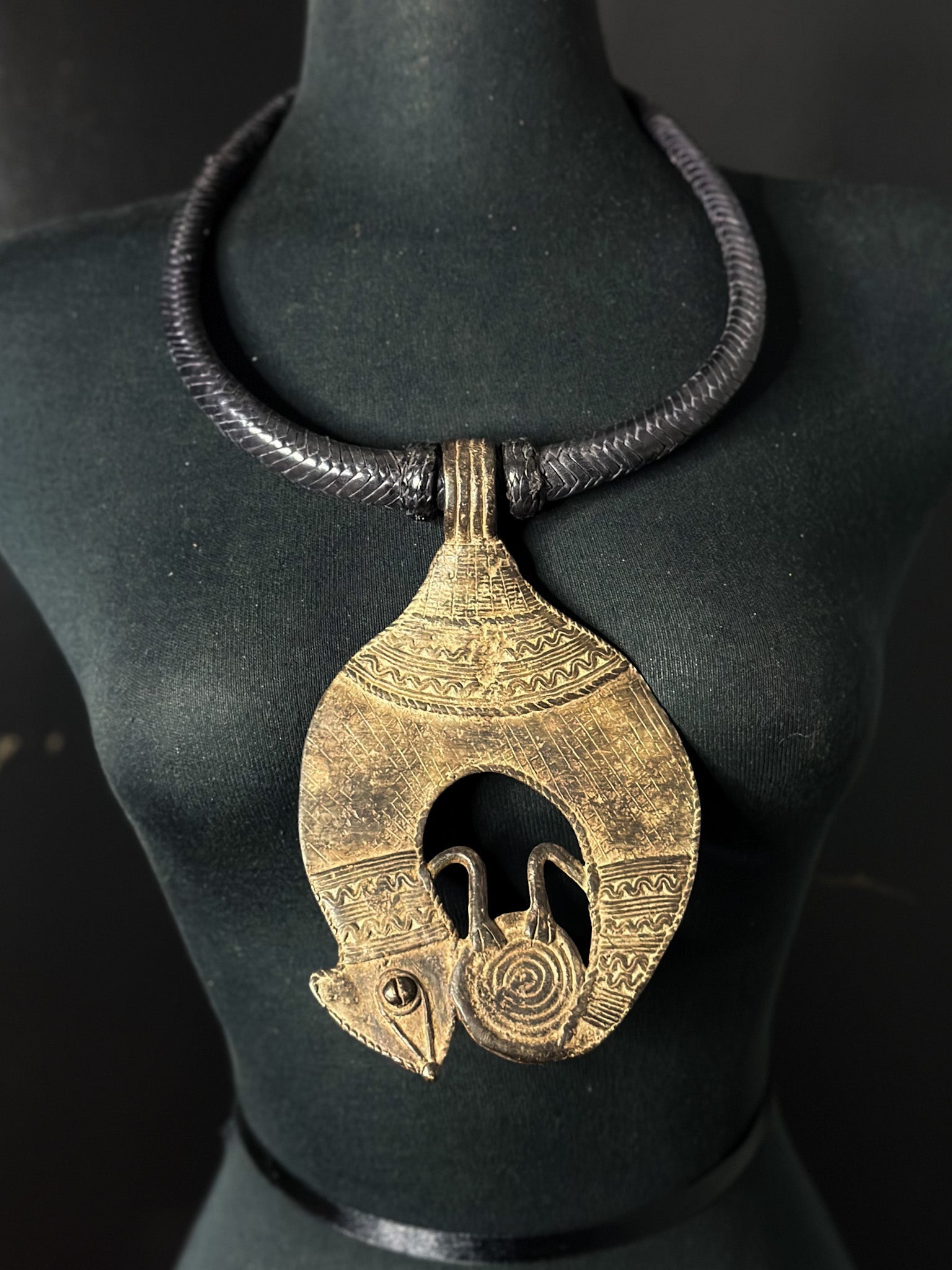 Tuareg / Berber Vintage Metal and Leather Necklace - Trufacebygrace