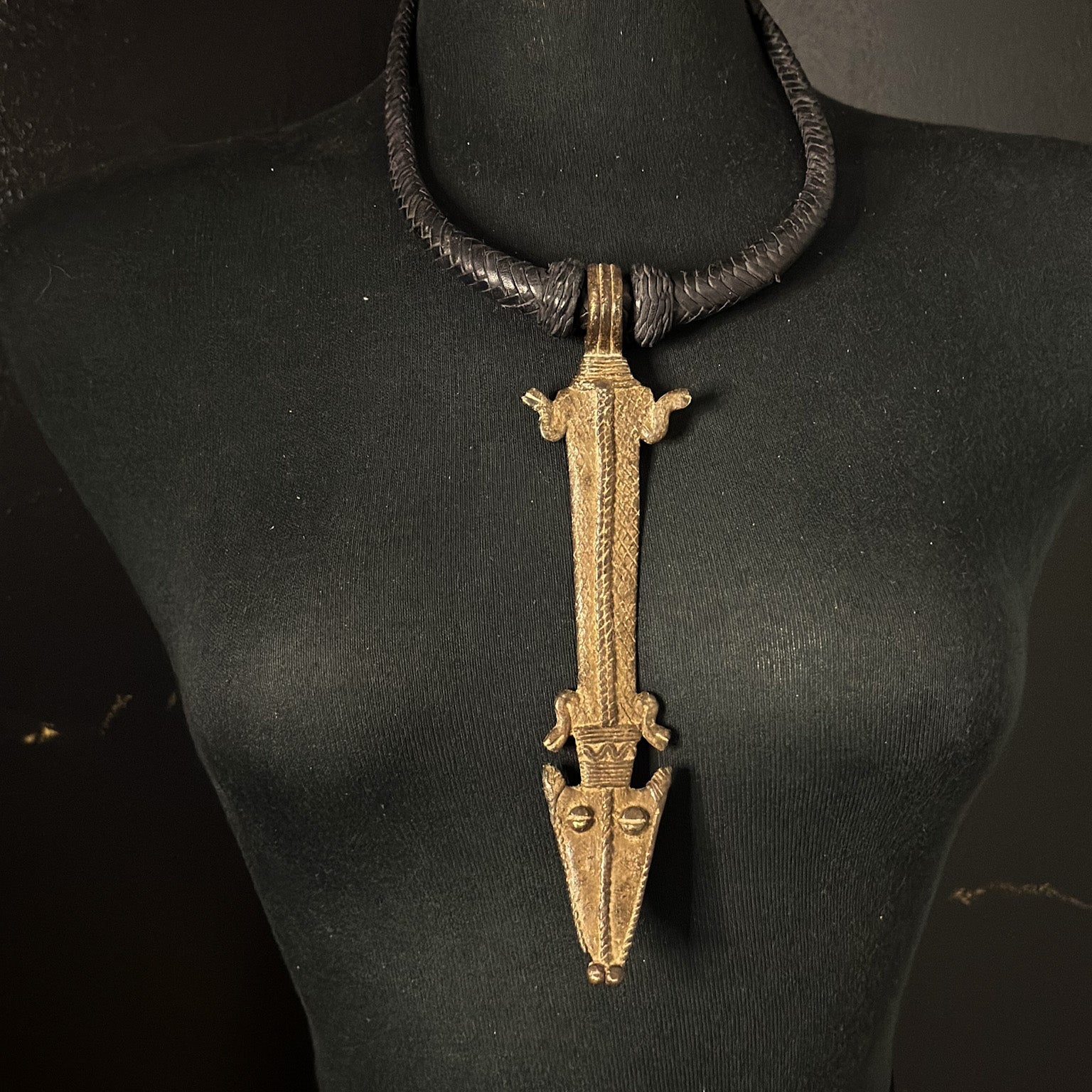 Tuareg / Berber Vintage Metal and Leather Necklace - Trufacebygrace