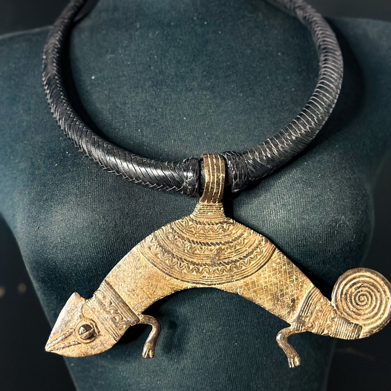 Tuareg / Berber Vintage Metal and Leather Necklace - Trufacebygrace