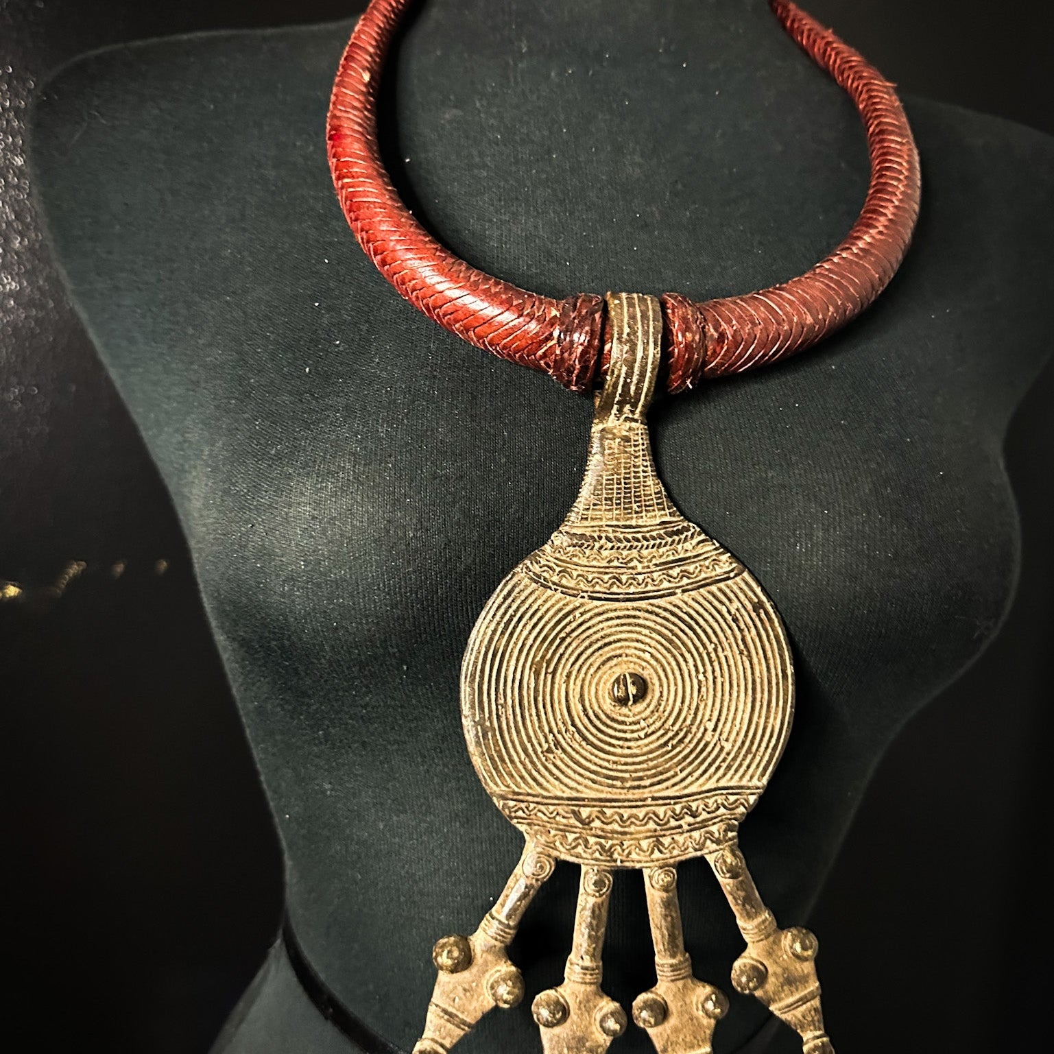 Tuareg / Berber Vintage Metal and Leather Necklace - Trufacebygrace