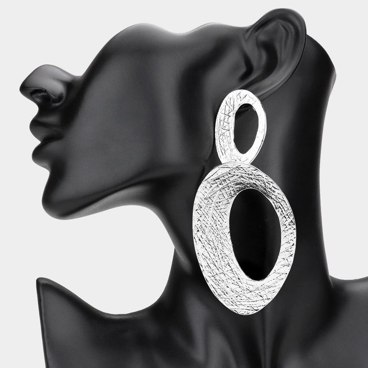 Twiga Textured Oval Drop Earrings - Trufacebygrace