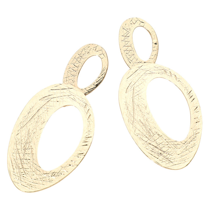 Twiga Textured Oval Drop Earrings - Trufacebygrace
