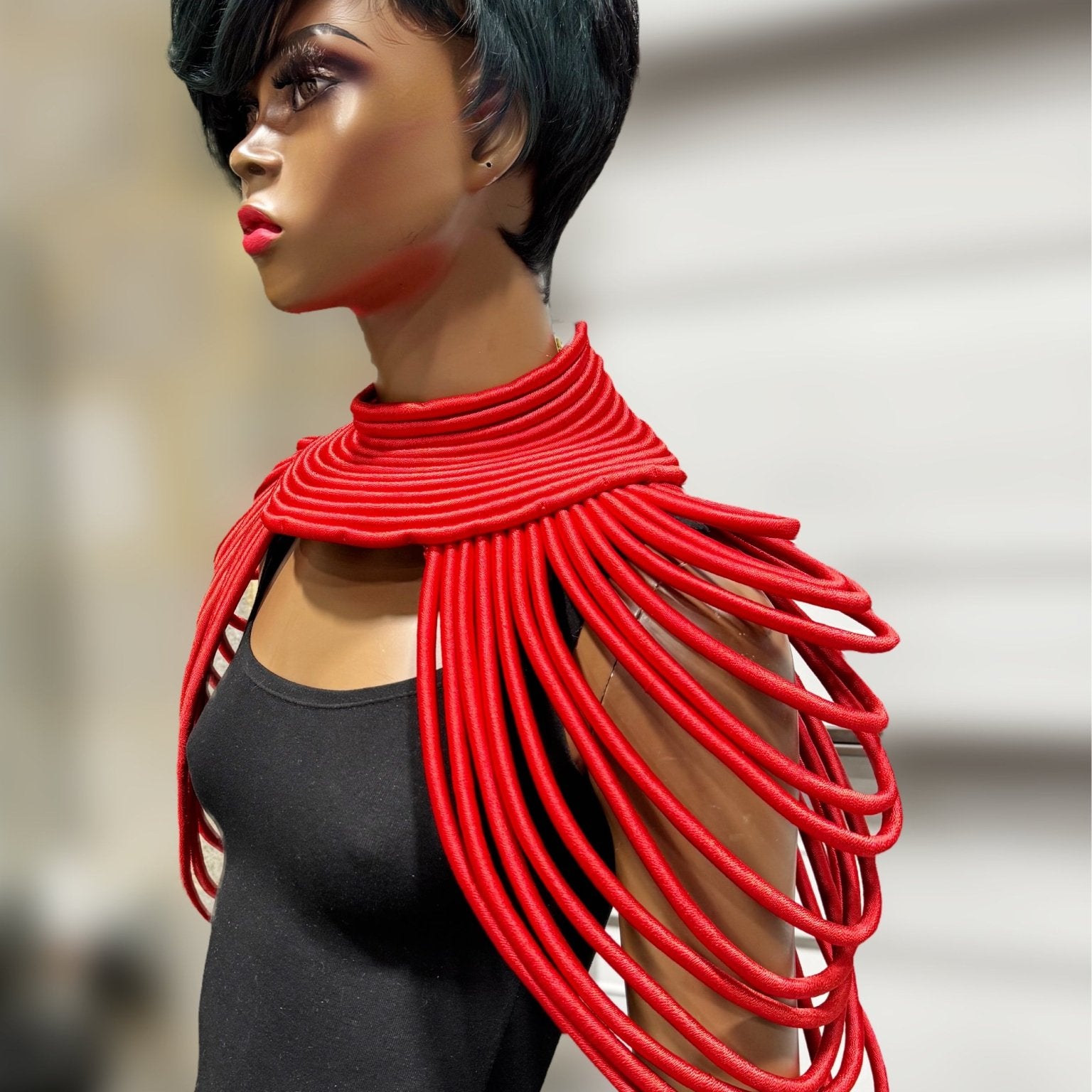 Ubuntu Goddess Two Shoulder Necklace - Red - Trufacebygrace