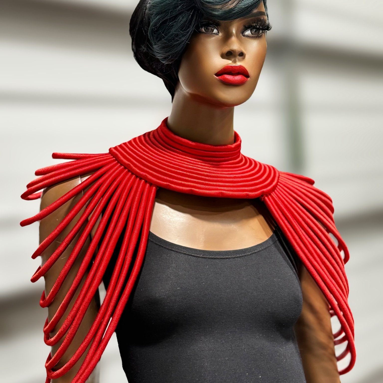 Ubuntu Goddess Two Shoulder Necklace - Red - Trufacebygrace
