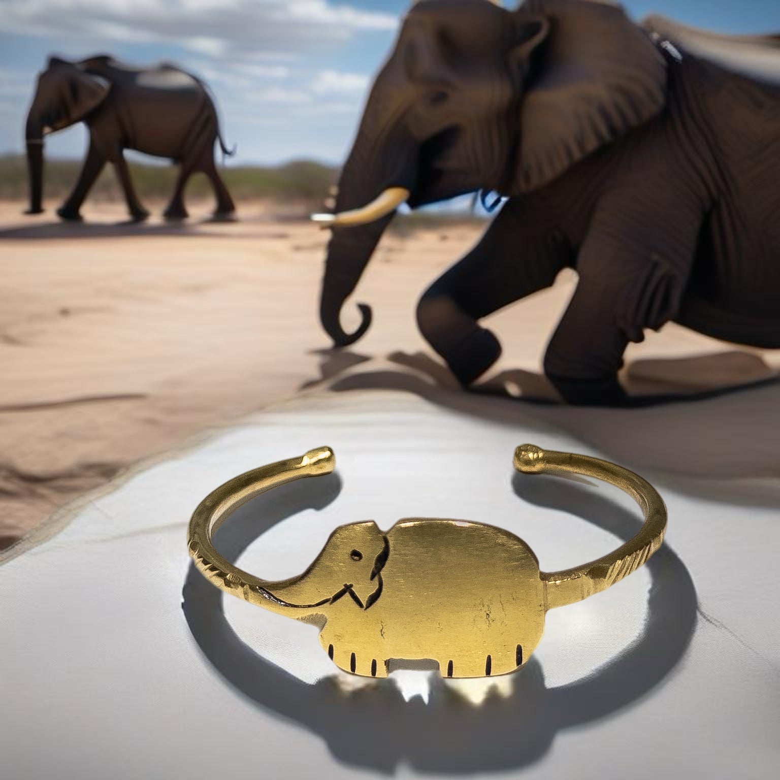 Unisex Brass Adjustable Elephant Bracelet - Trufacebygrace