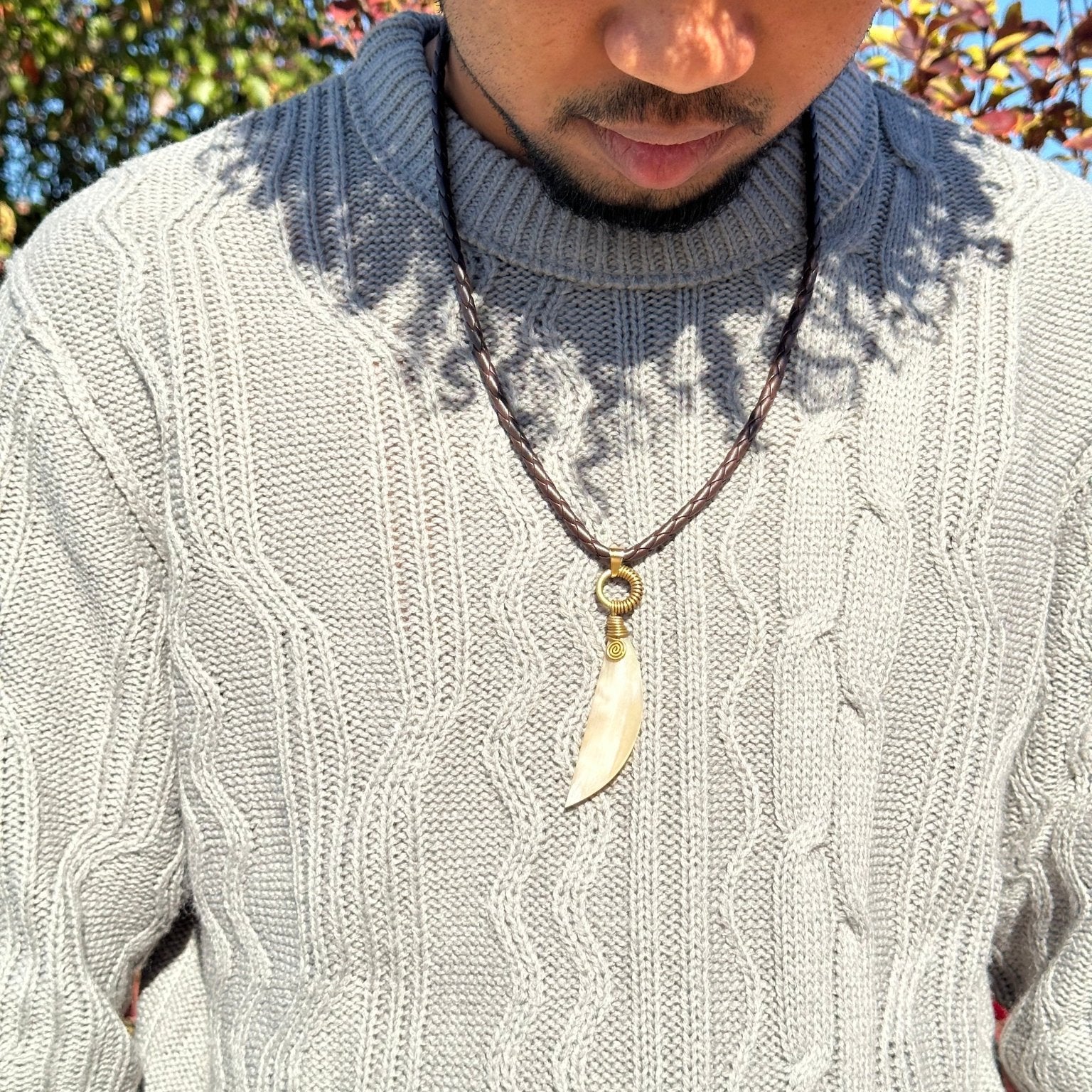 Unisex Horn Earrings / Necklace Set - Mwanza - Trufacebygrace