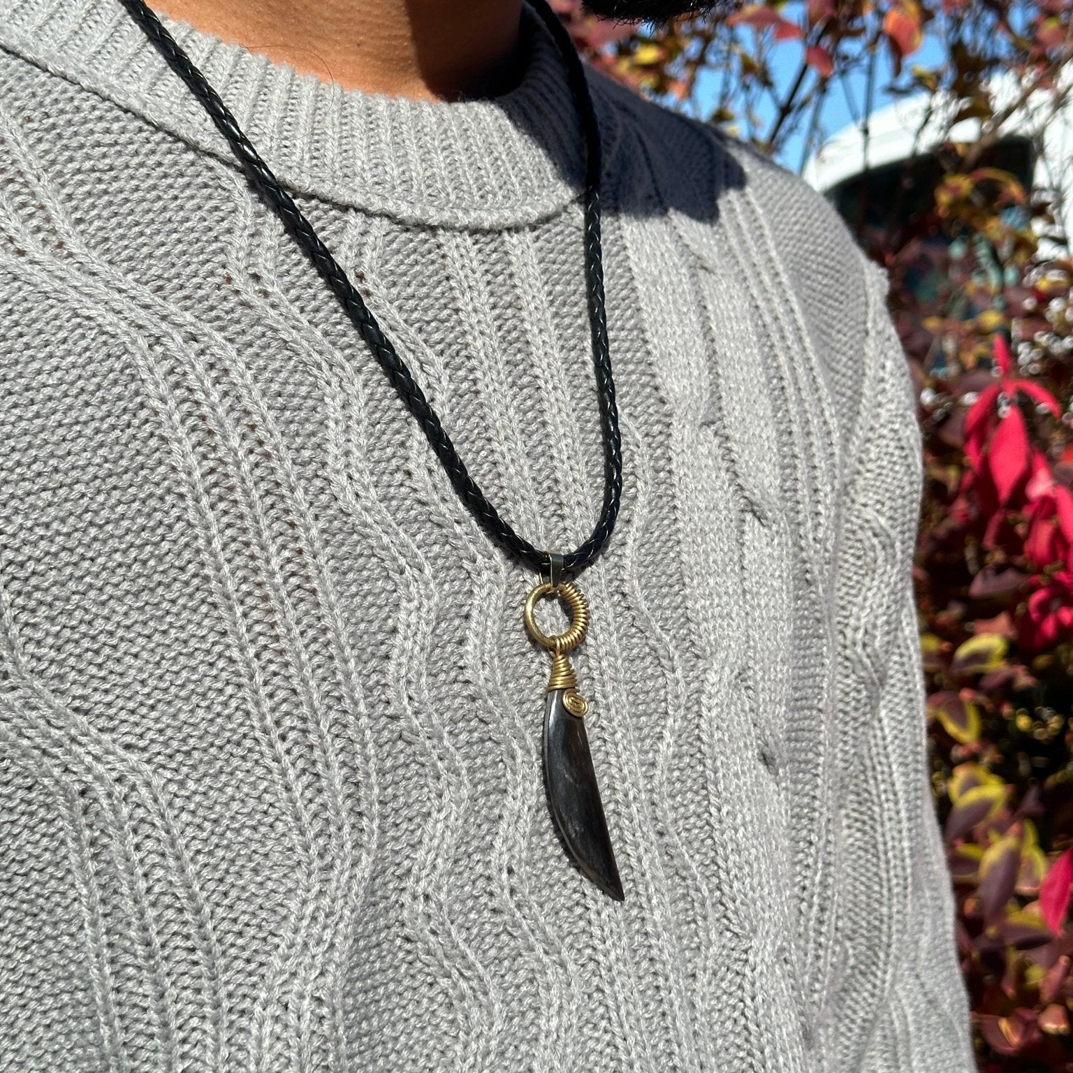 Unisex Horn Earrings / Necklace Set - Mwanza - Trufacebygrace