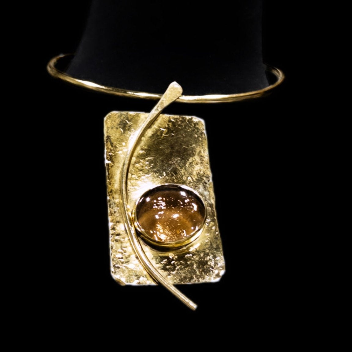 Upinde rectangle Brass with Glass Stone Necklace - Trufacebygrace