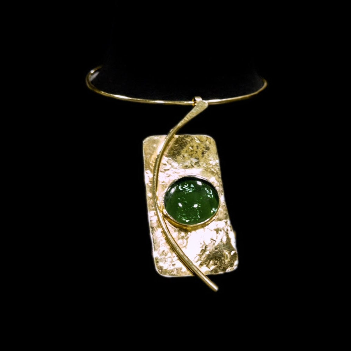 Upinde rectangle Brass with Glass Stone Necklace - Trufacebygrace