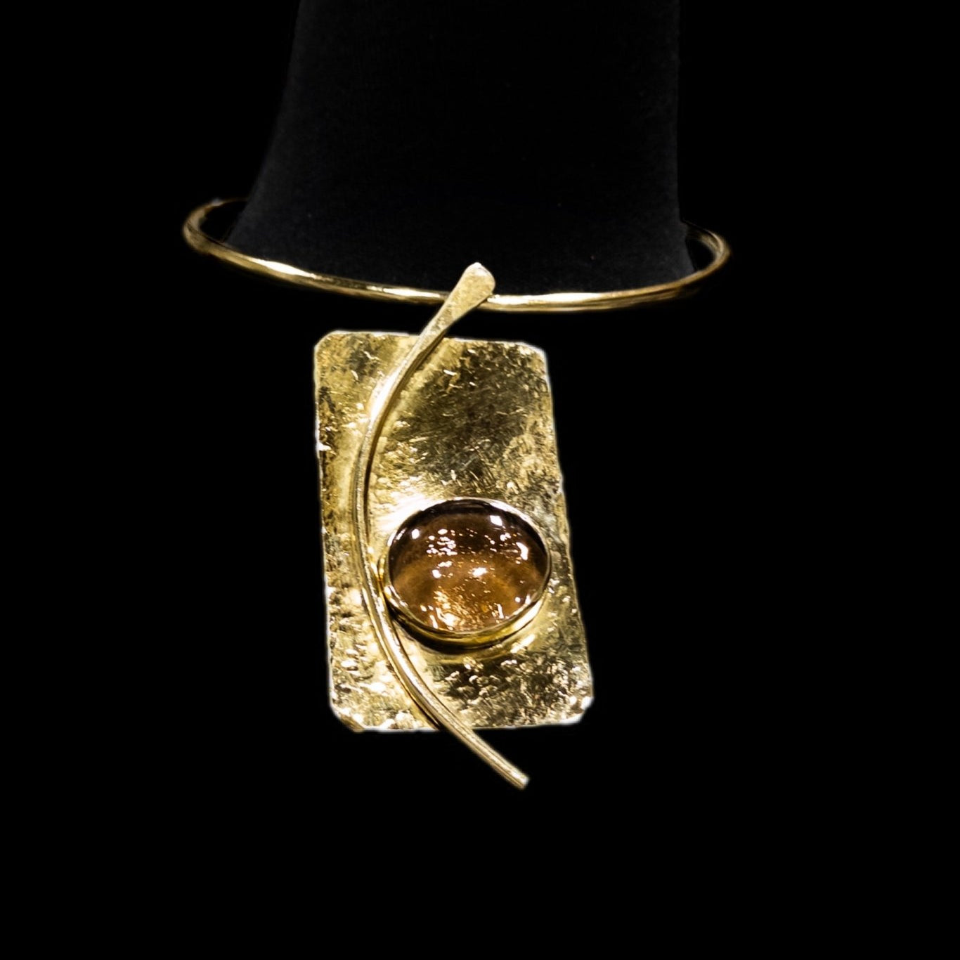 Upinde rectangle Brass with Glass Stone Necklace - Trufacebygrace