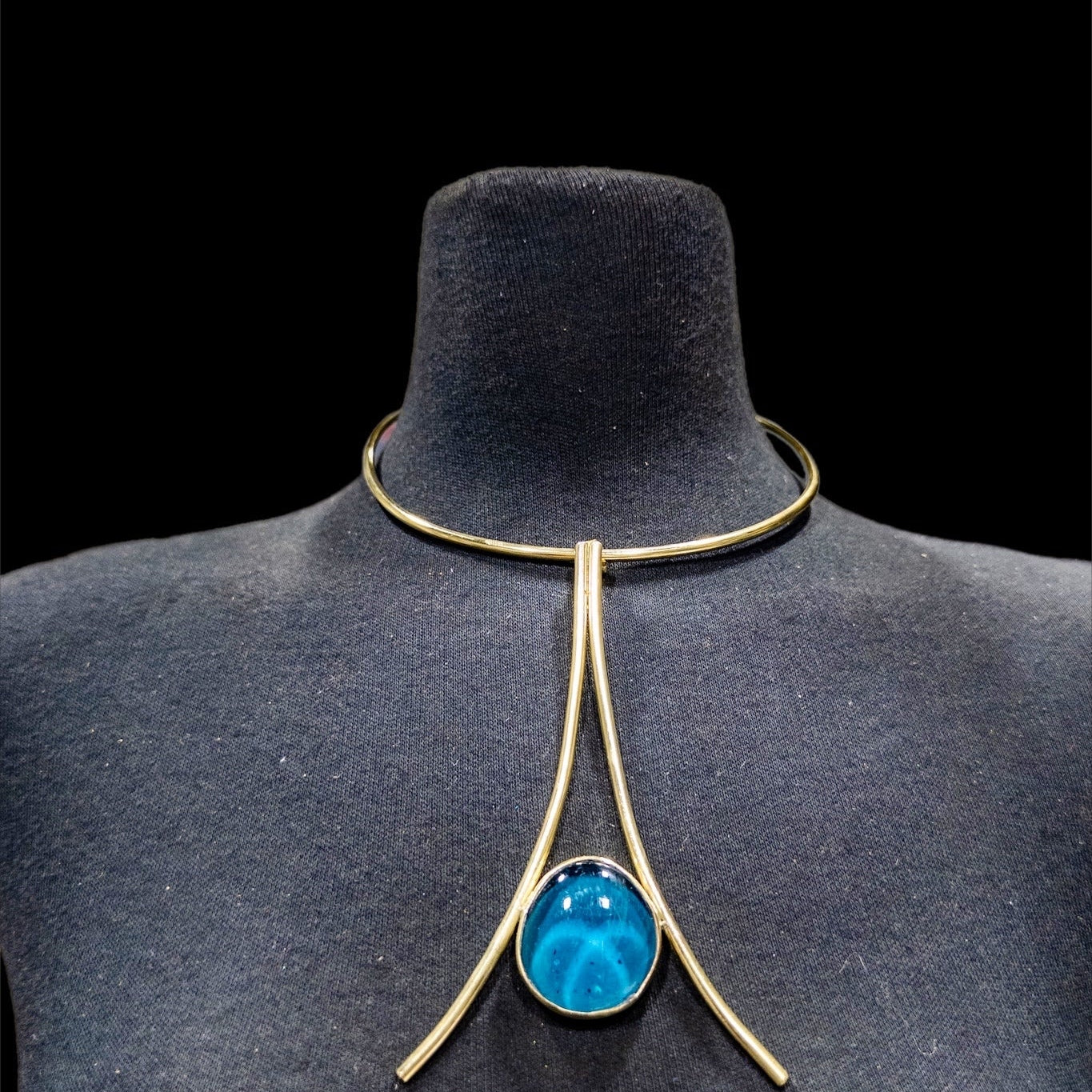 Upinde Tower Brass with Glass Stone Necklace - Trufacebygrace