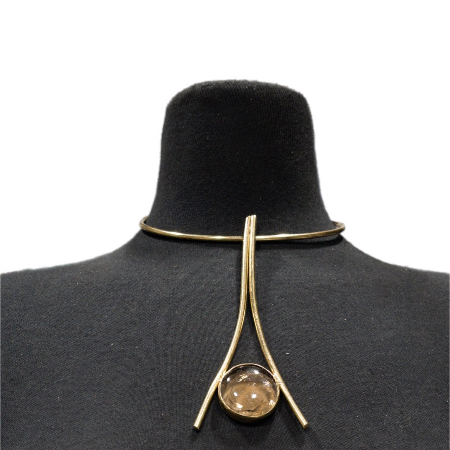 Upinde Tower Brass with Glass Stone Necklace - Trufacebygrace