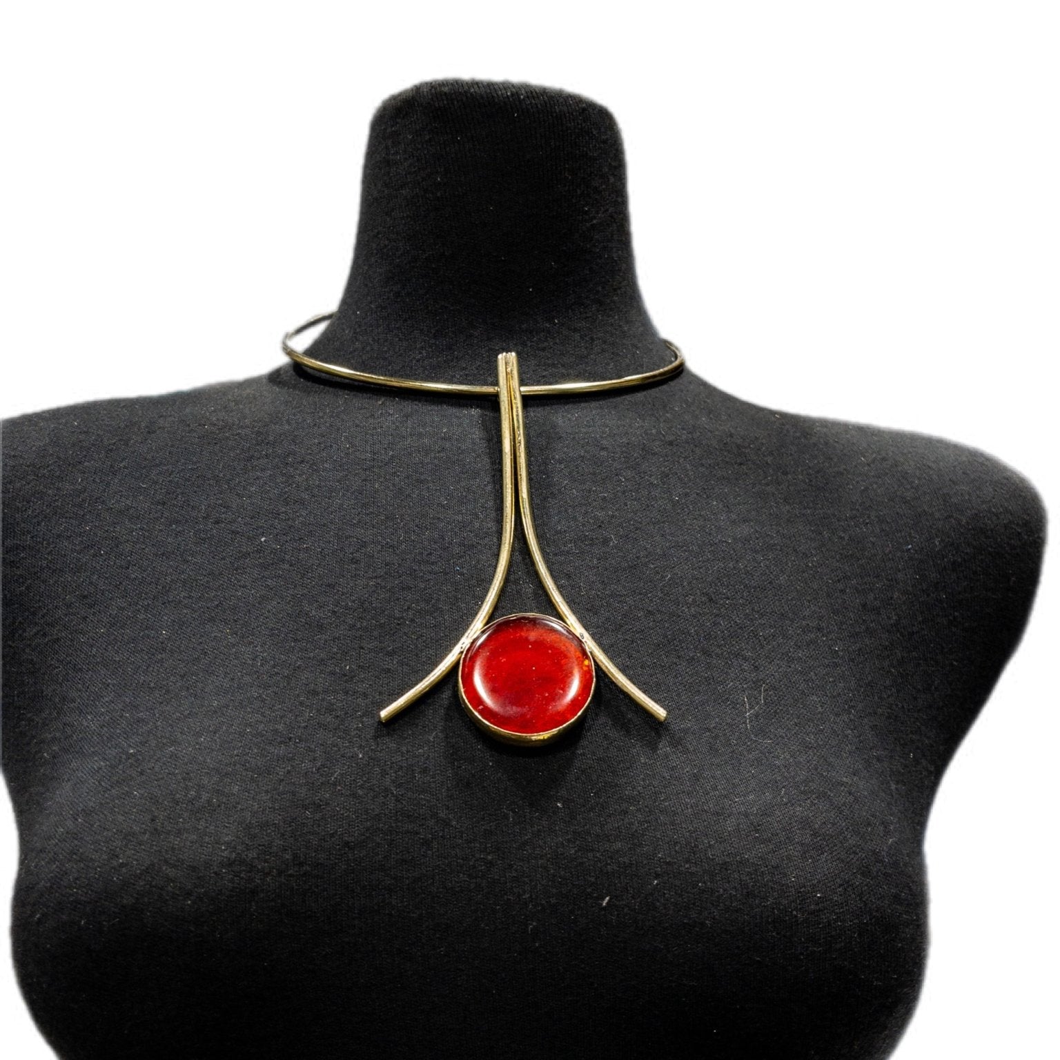 Upinde Tower Brass with Glass Stone Necklace - Trufacebygrace