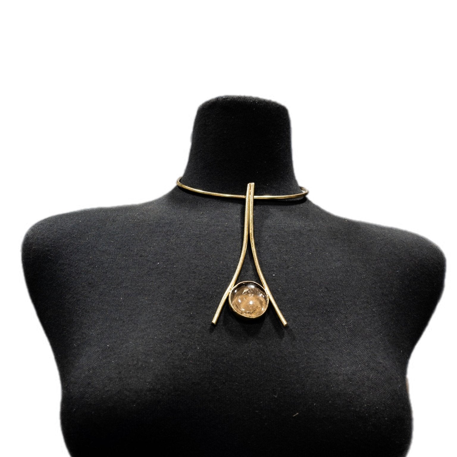 Upinde Tower Brass with Glass Stone Necklace - Trufacebygrace