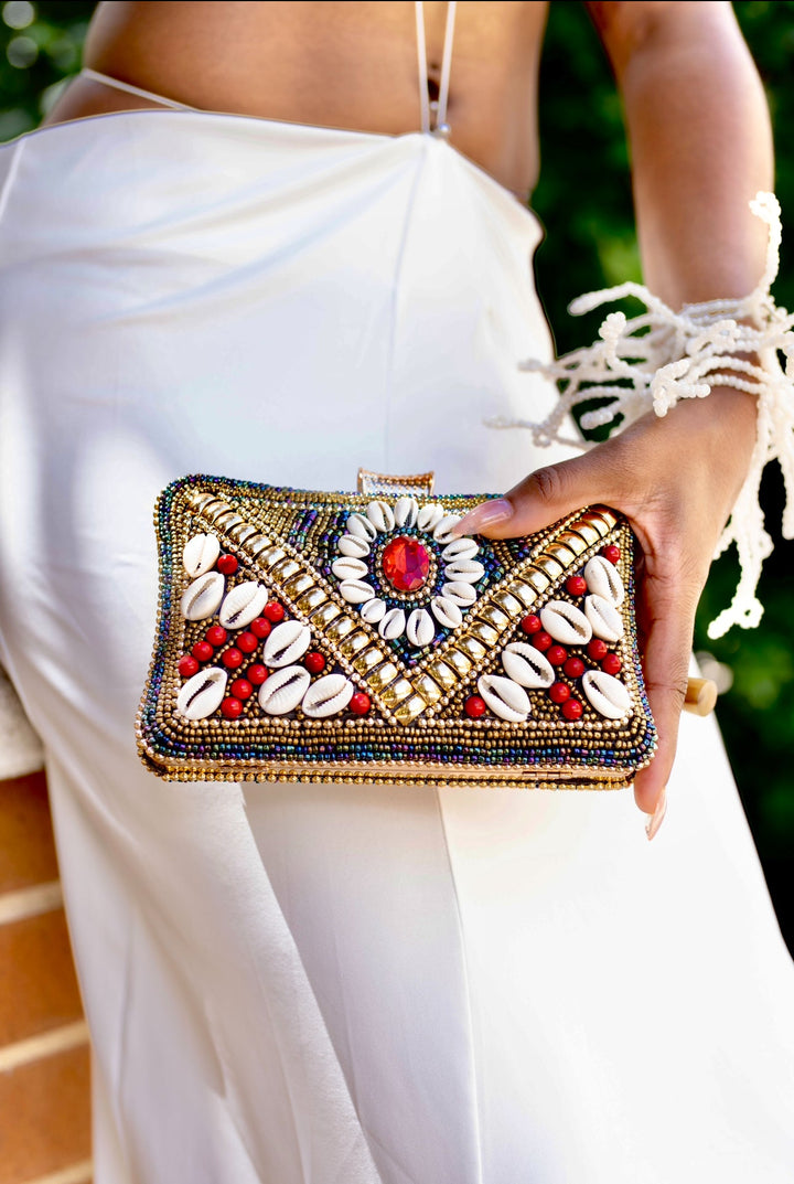 Uzuri Cowry Shell clutch/ Bag/ Purse - Trufacebygrace