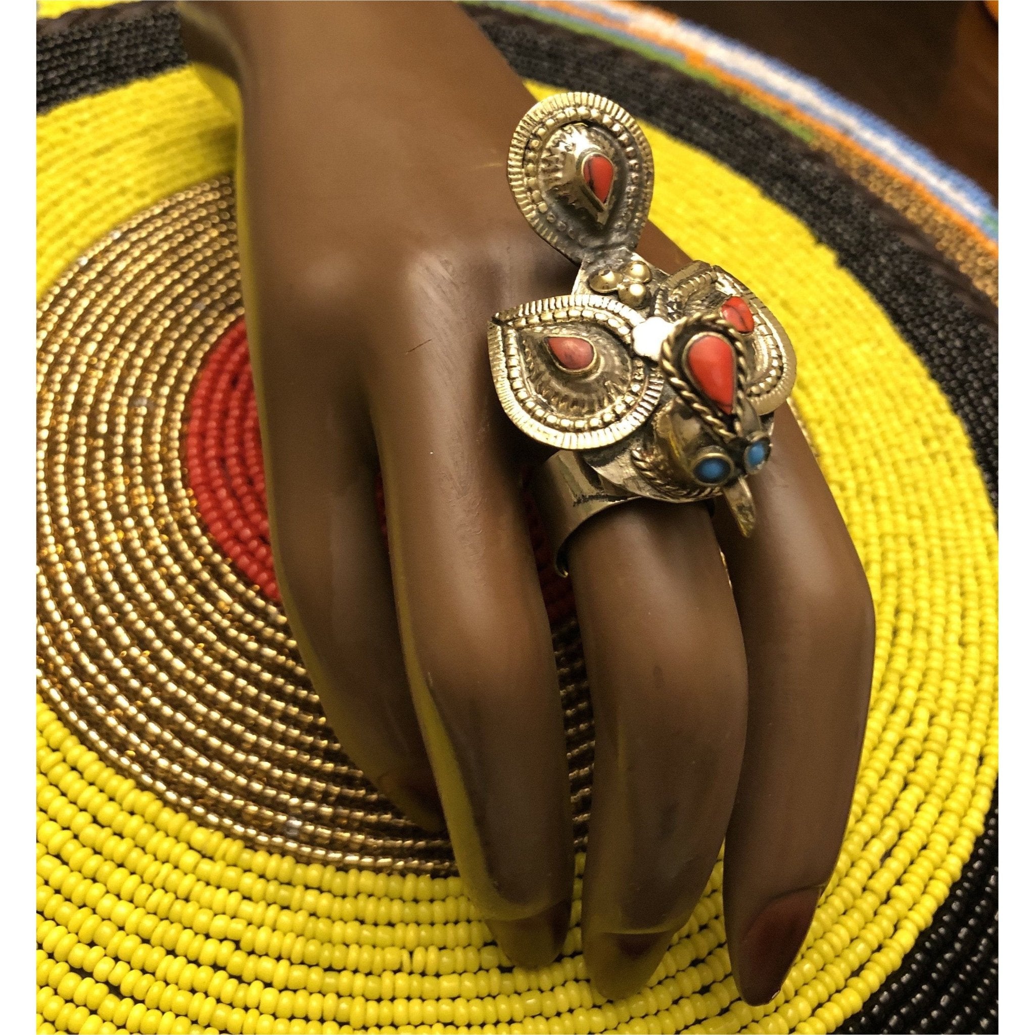 Front Line Jewelry Copper Cuff Rings - Adjustable Art Deco, Wildlife & Symbol Designs