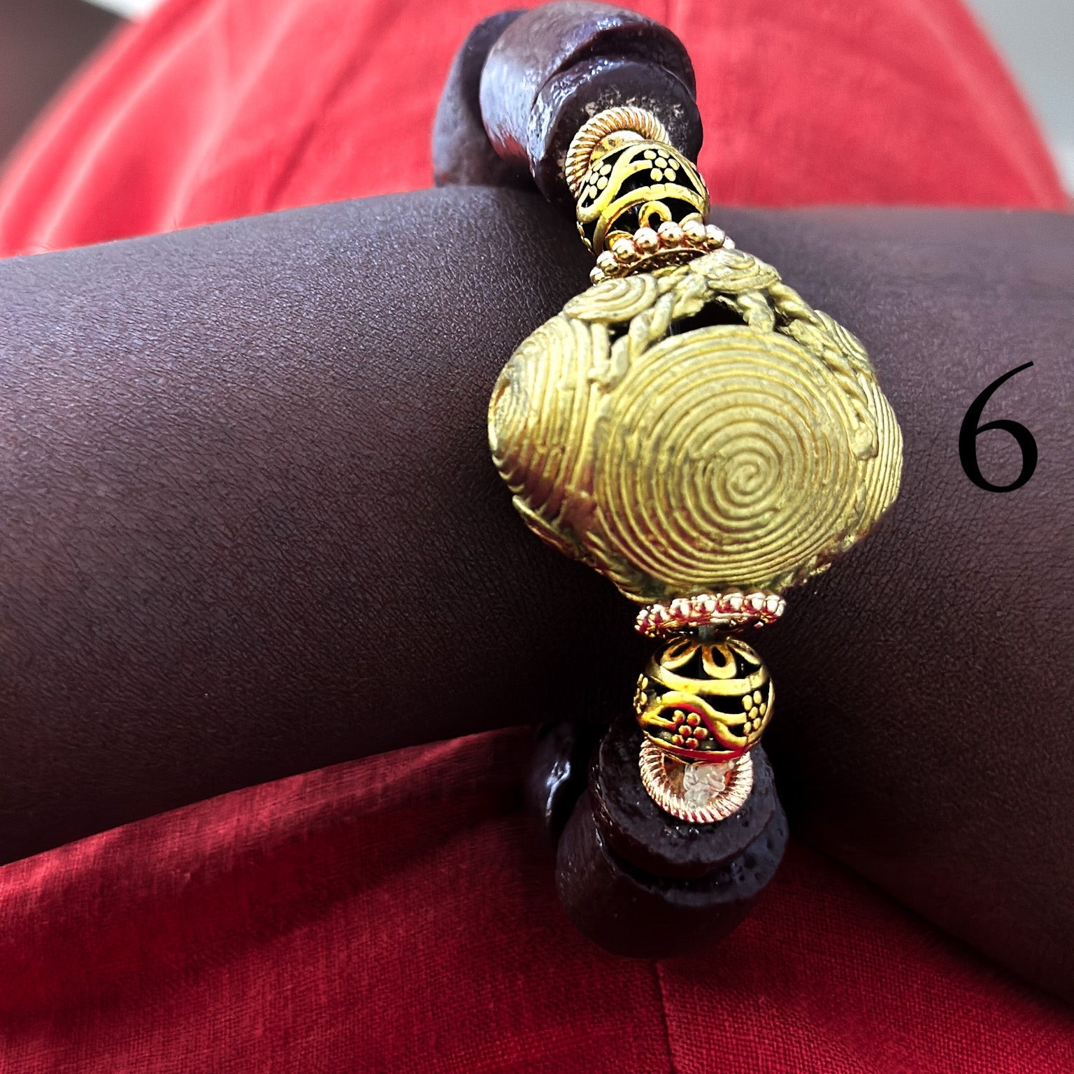 Vintage Brass & Glass Bead Bracelet – Unisex - Trufacebygrace