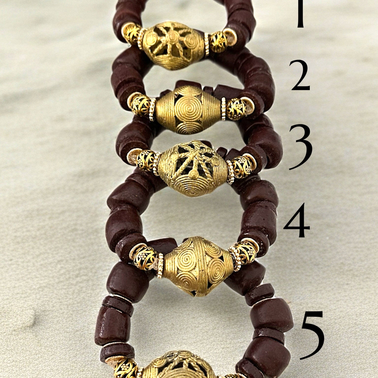 Vintage Brass & Glass Bead Bracelet – Unisex - Trufacebygrace