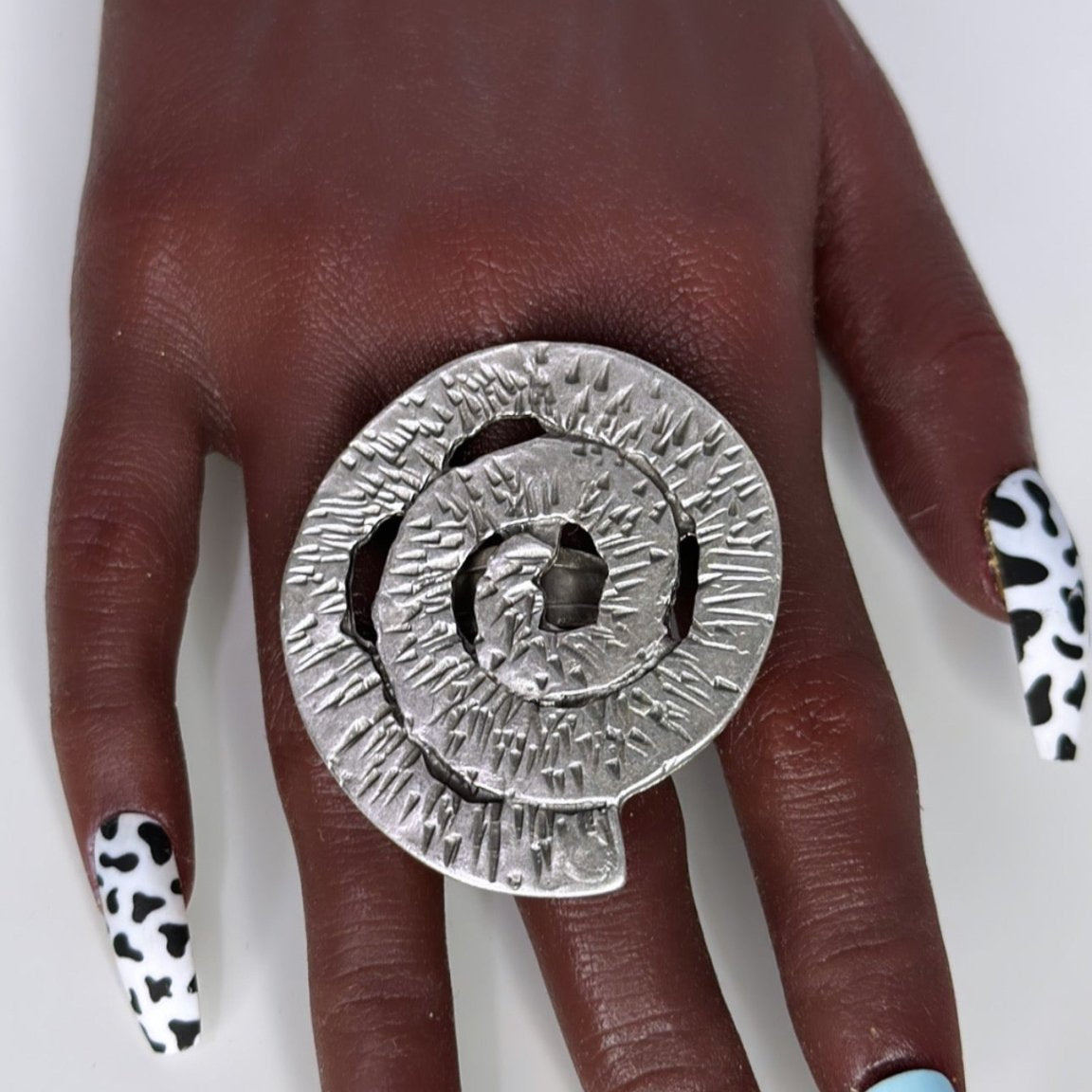 Vortex Plated Brass Statement Adjustable Ring - Trufacebygrace
