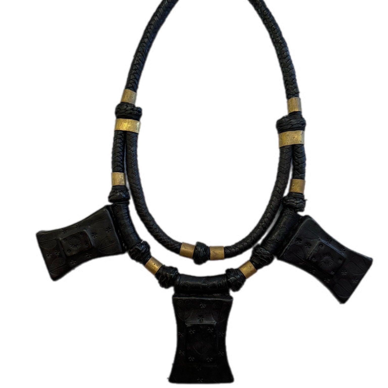 Wari Battle Axe Pendant Leather Necklace - Trufacebygrace