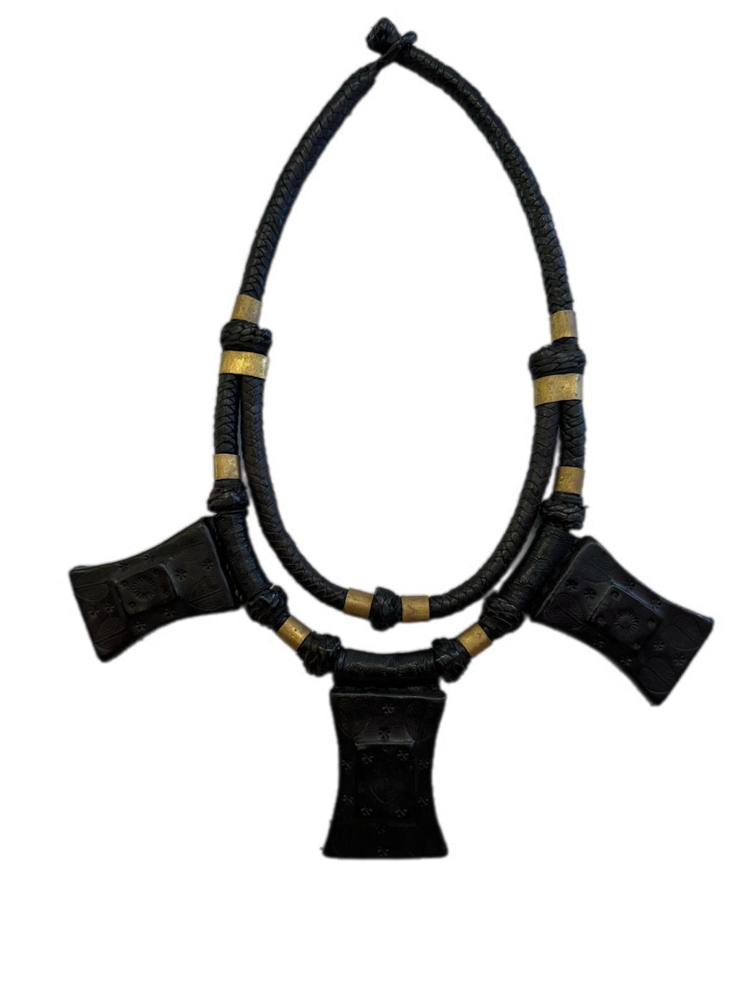 Wari Battle Axe Pendant Leather Necklace - Trufacebygrace