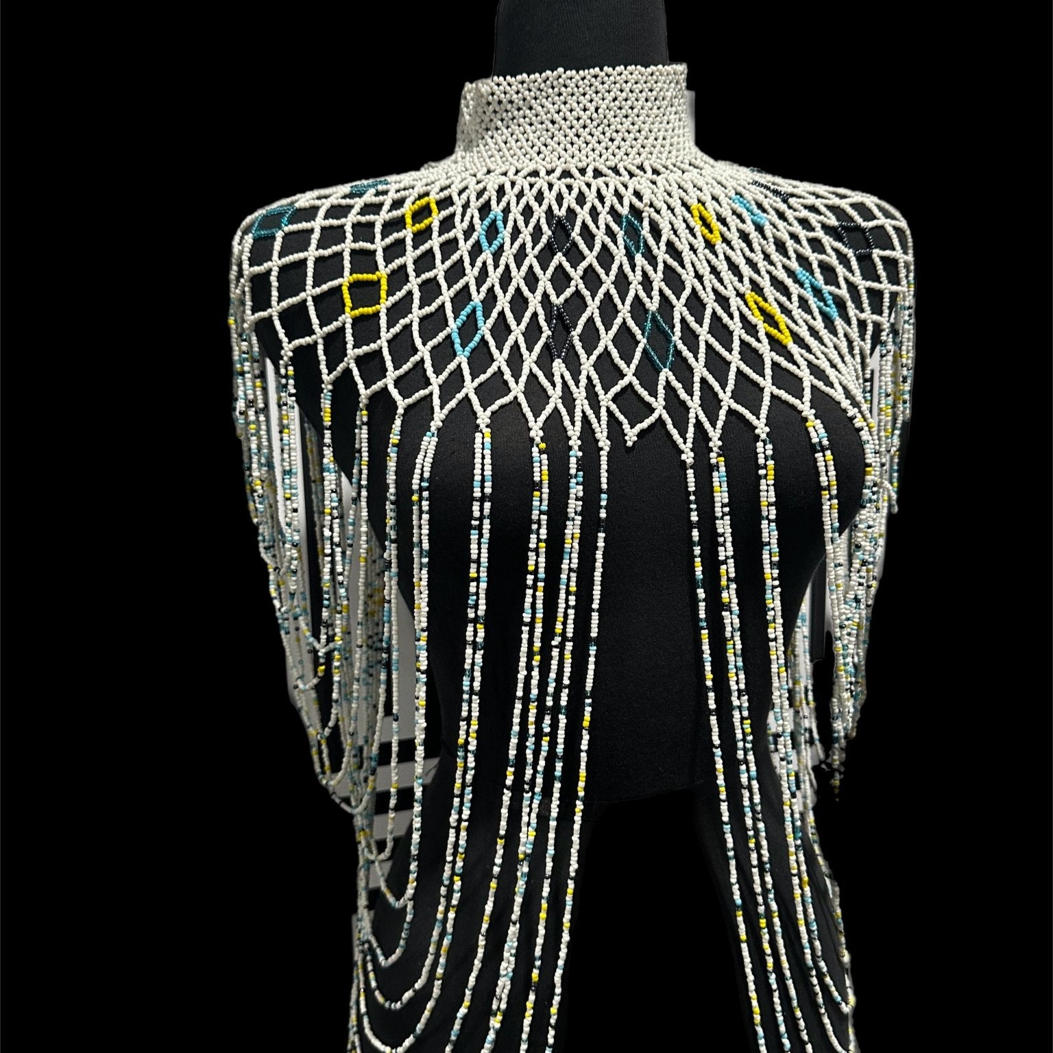 White Beaded body necklace - Trufacebygrace