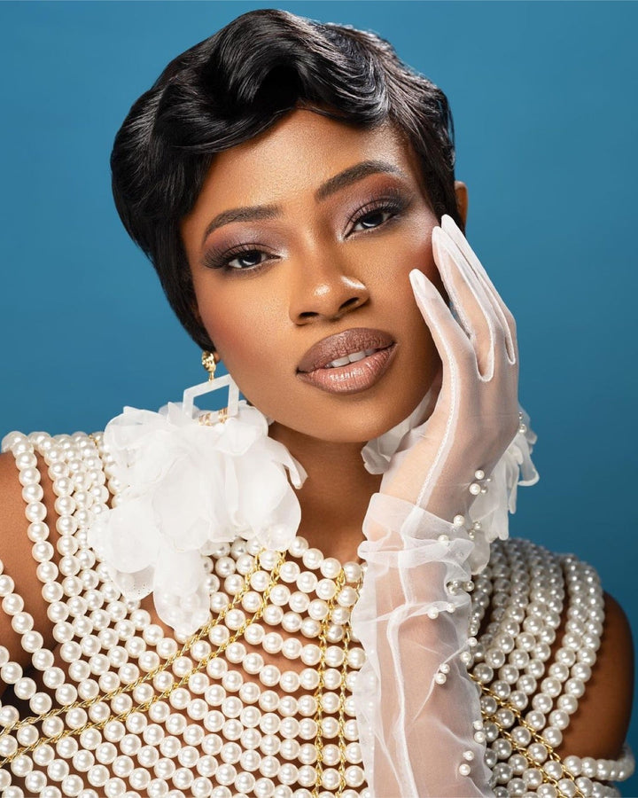 White Nonso Square top flower petal earrings - Trufacebygrace