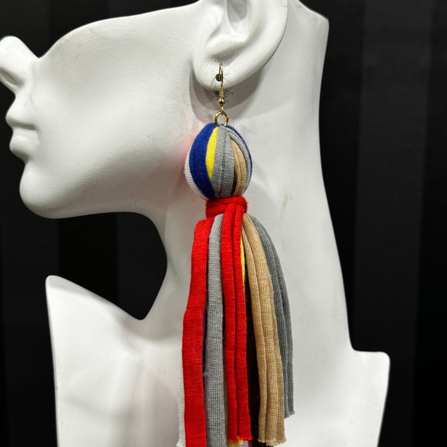 Yarn Ball Multi Tassel Earrings - Trufacebygrace