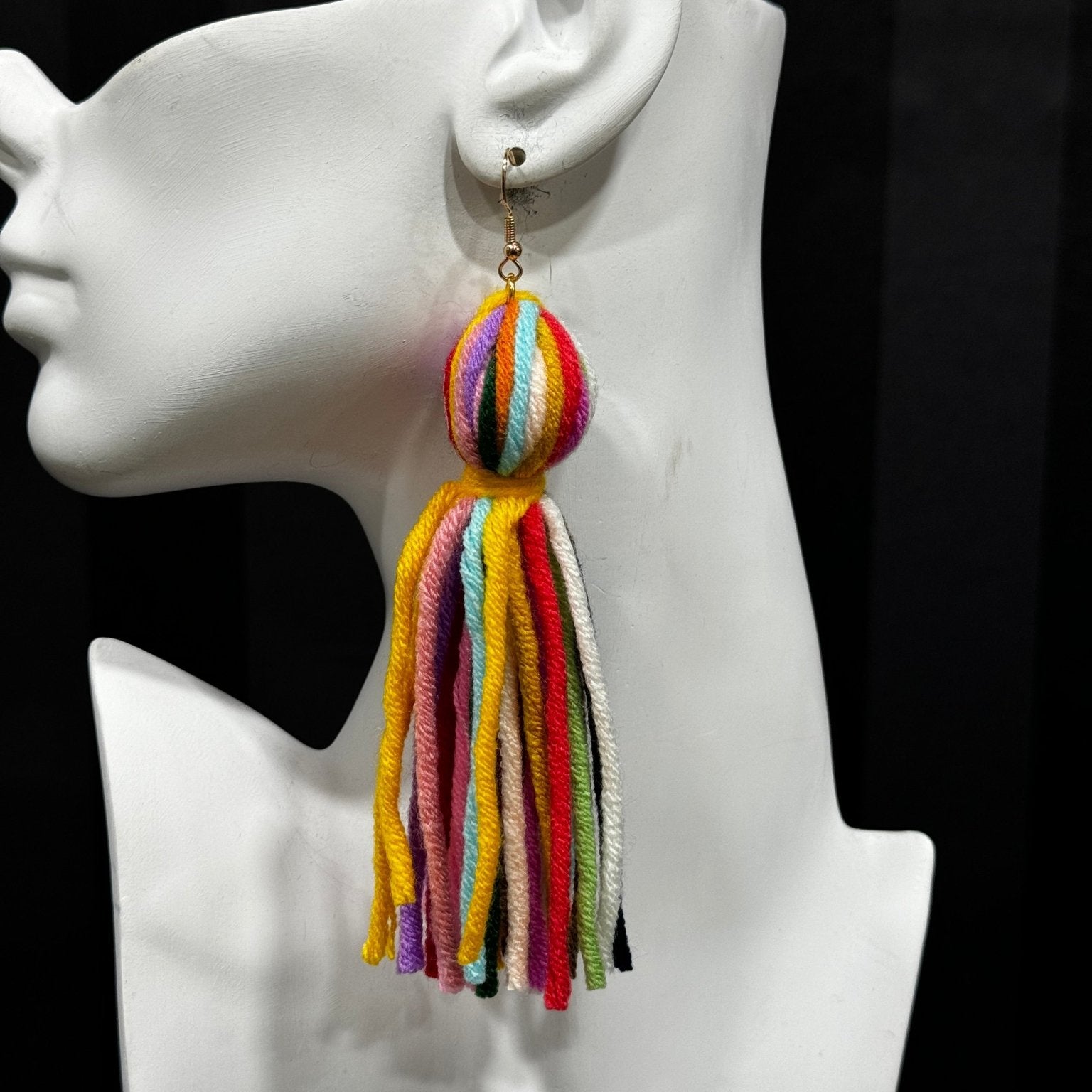 Yarn Ball Multi Tassel Earrings - Trufacebygrace