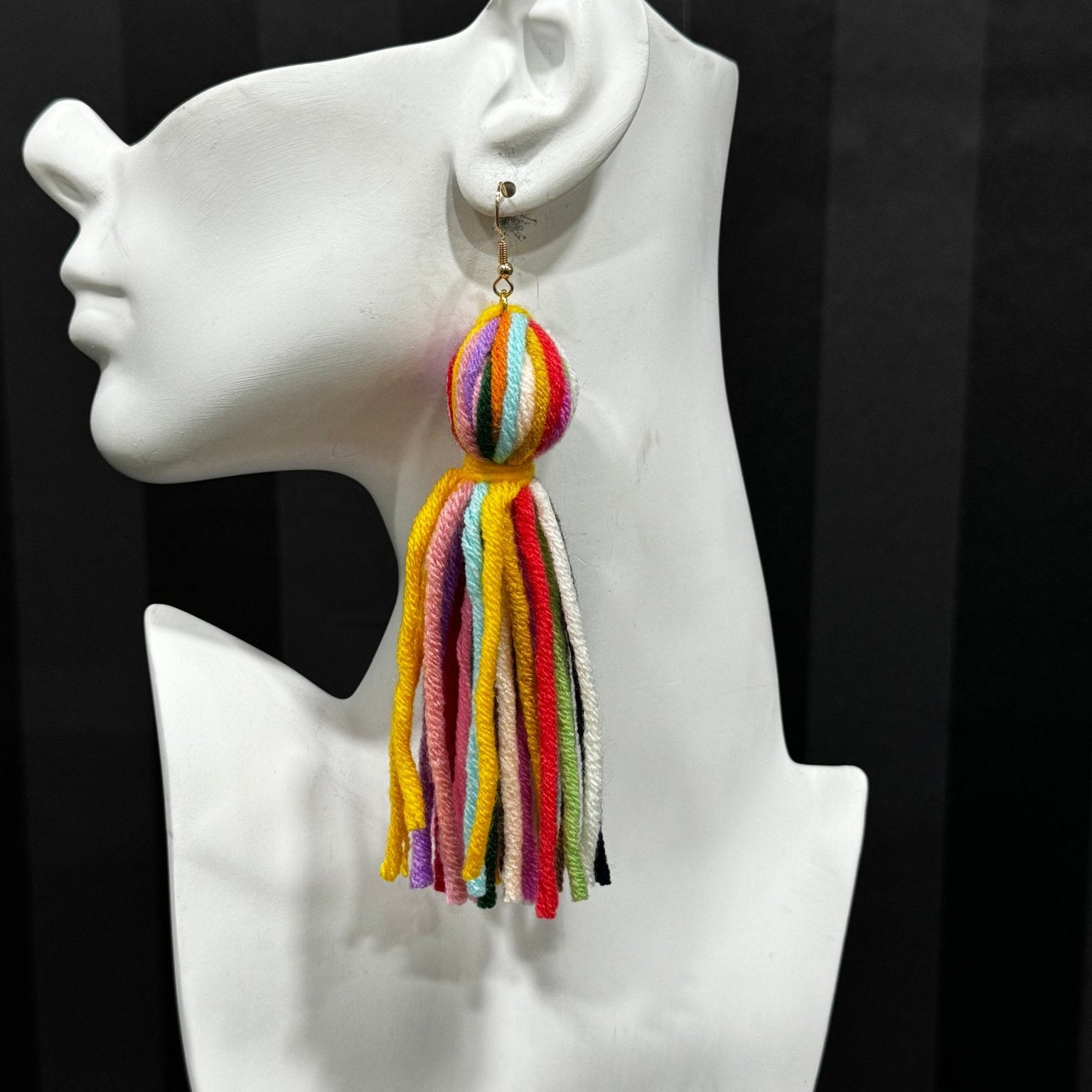 Yarn Ball Multi Tassel Earrings - Trufacebygrace
