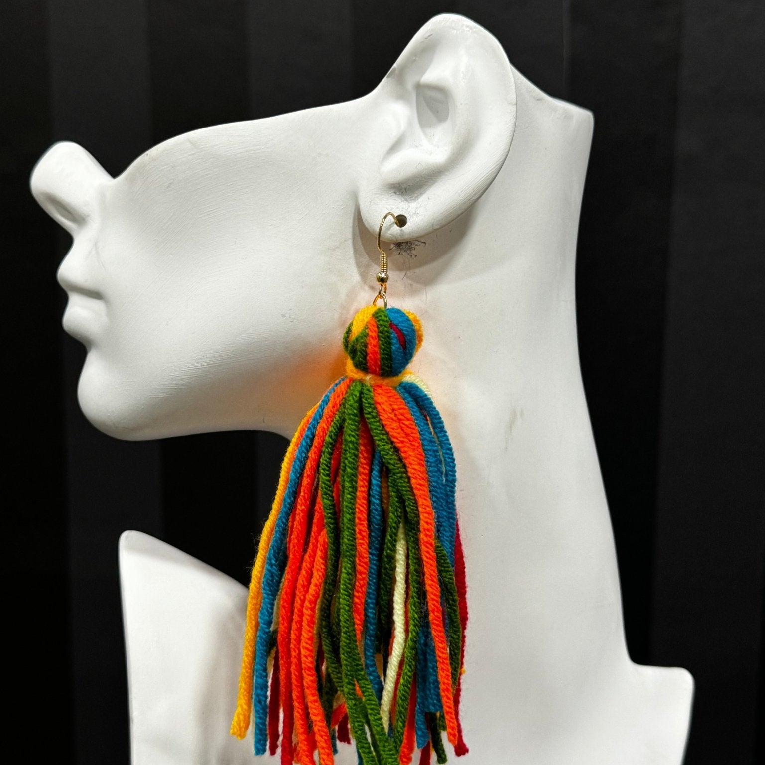 Yarn Ball Multi Tassel Earrings - Trufacebygrace