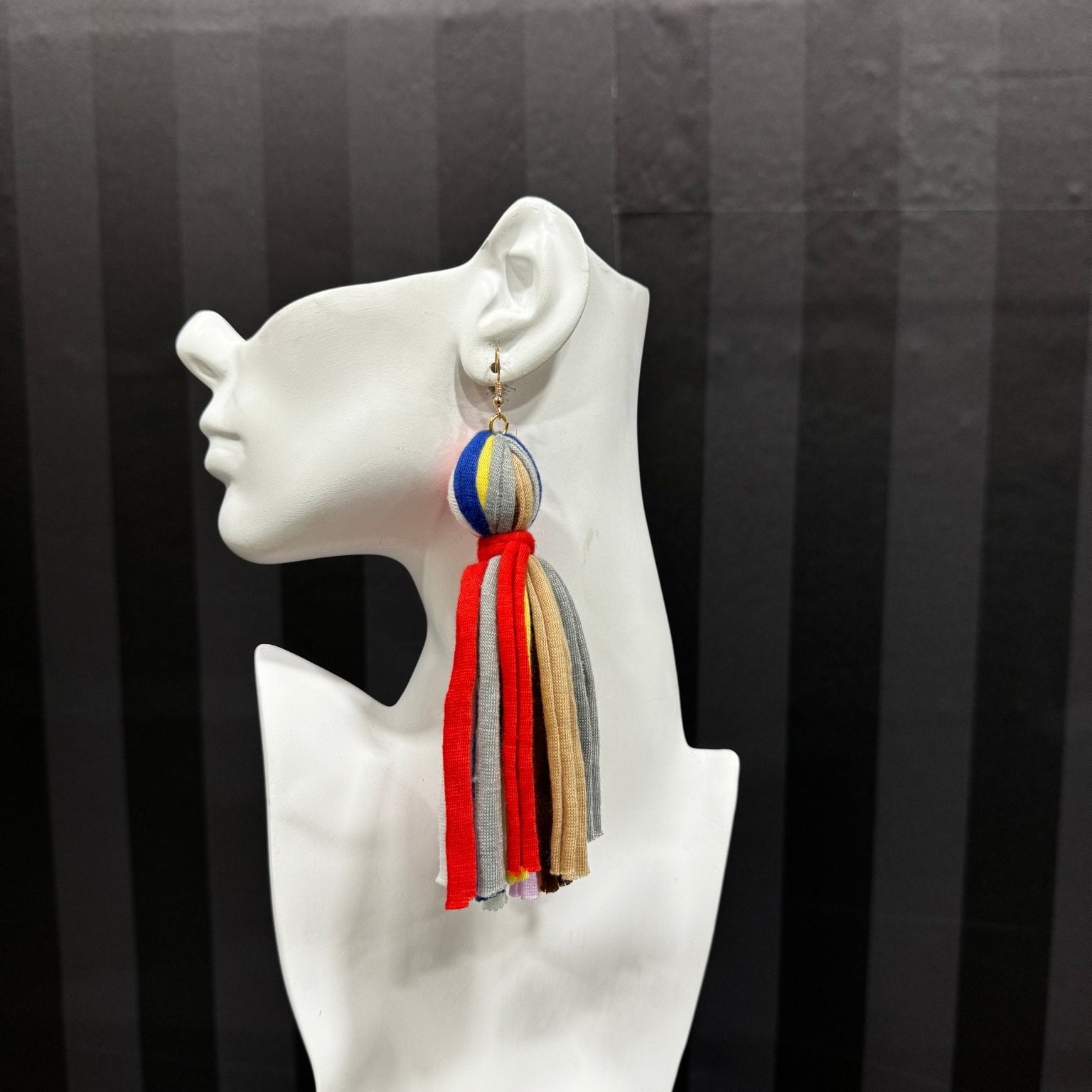 Yarn Ball Multi Tassel Earrings - Trufacebygrace
