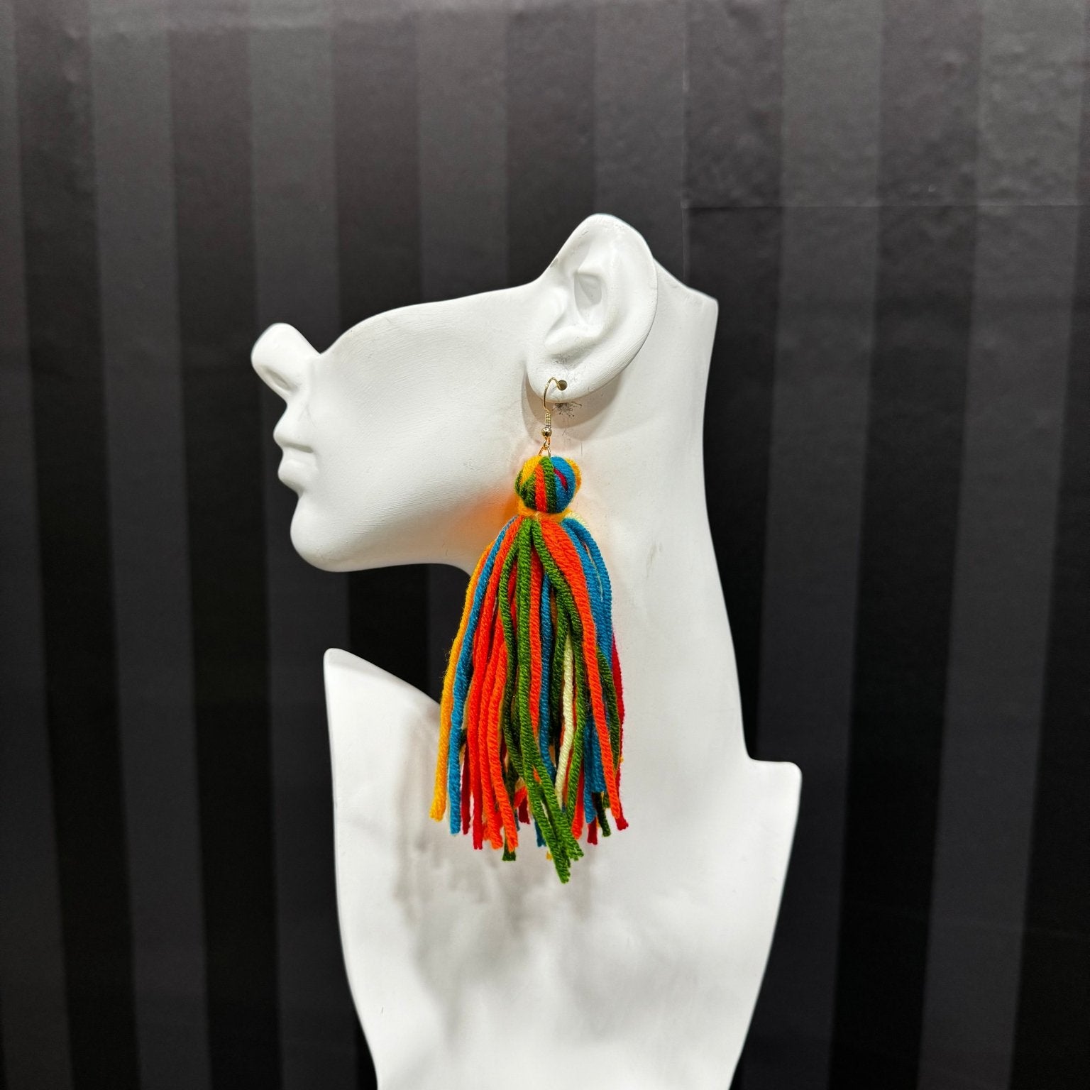 Yarn Ball Multi Tassel Earrings - Trufacebygrace