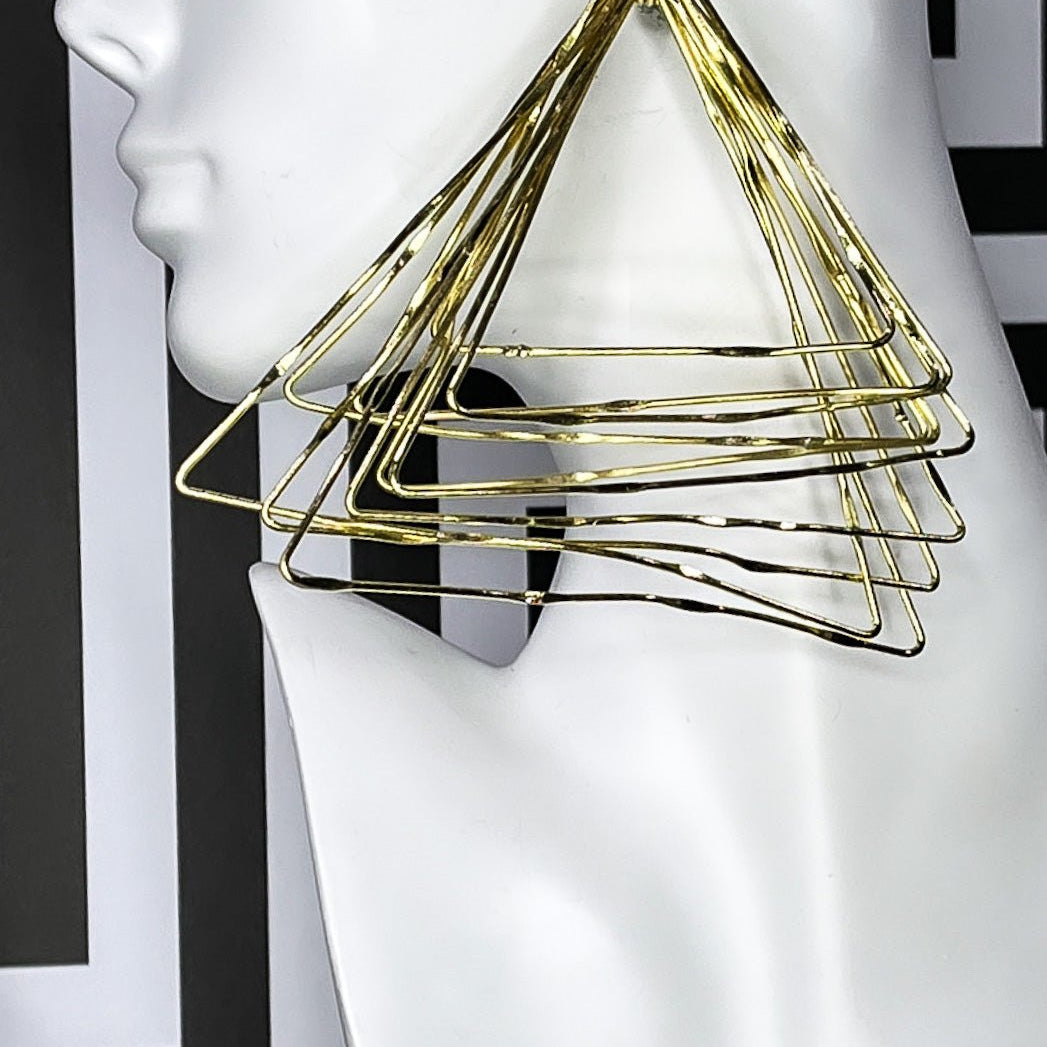 Zamunda multi strand Triangle Earrings - Trufacebygrace