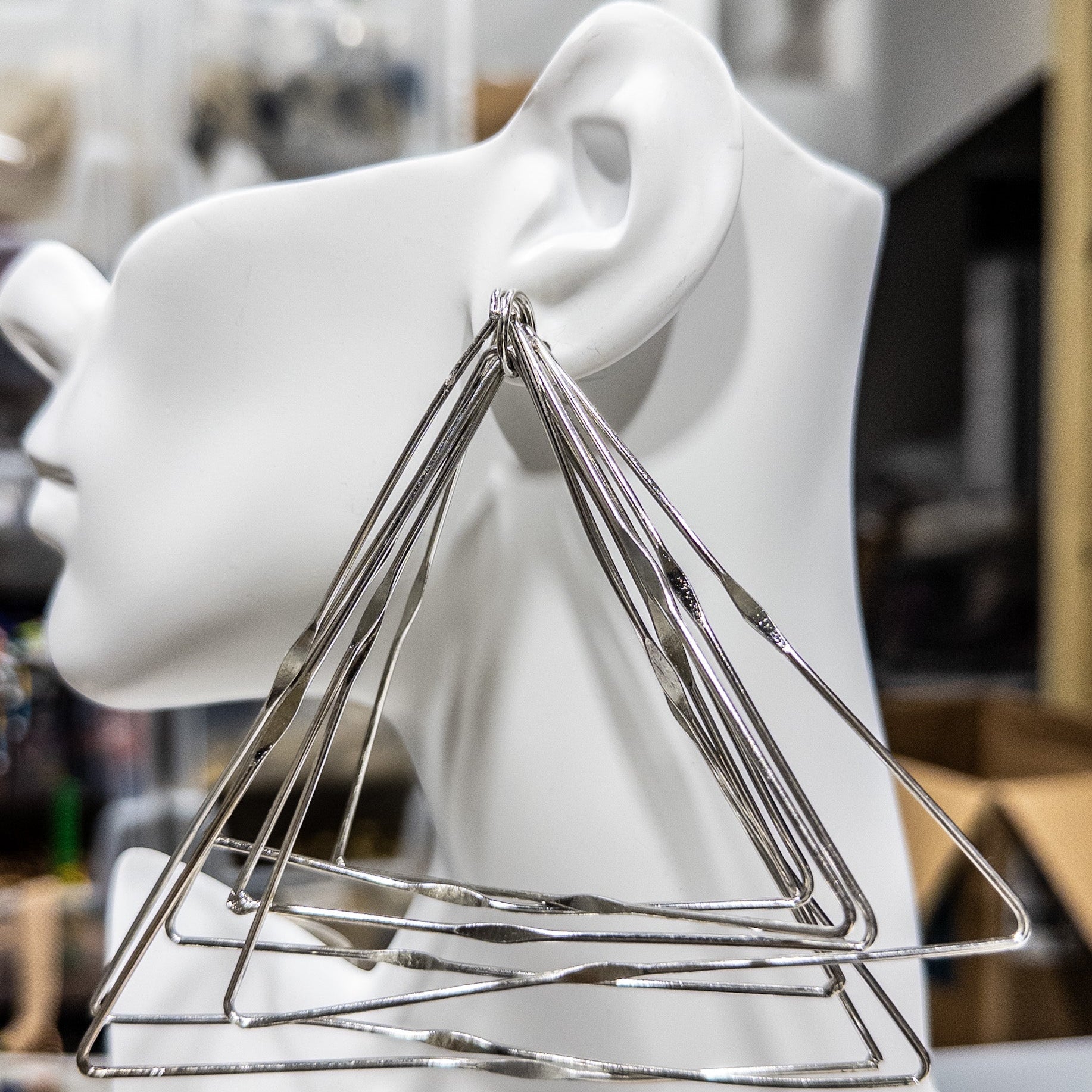 Zamunda multi strand Triangle Earrings - Trufacebygrace
