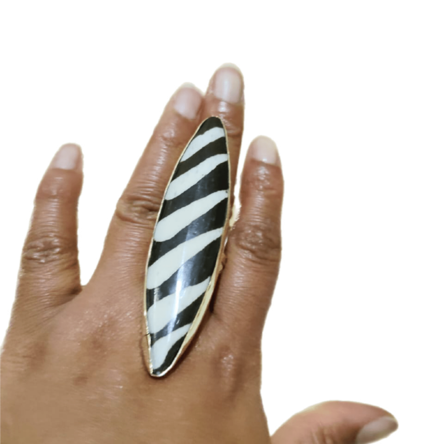 Zebra Trail Adjustable Bone Ring - Trufacebygrace