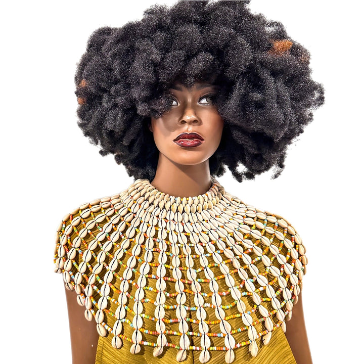 Zena Reversible Cowrie/ Cowry Shell Bib Necklace - Trufacebygrace