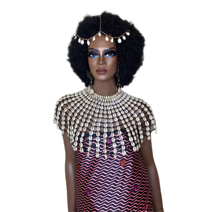 Zena Reversible Cowrie/ Cowry Shell Bib Necklace - Trufacebygrace