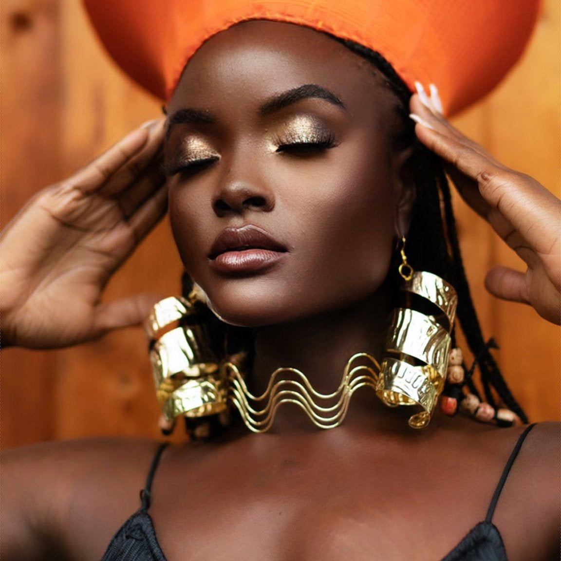 Zulu basket hat"isichololo” - Orange - Trufacebygrace