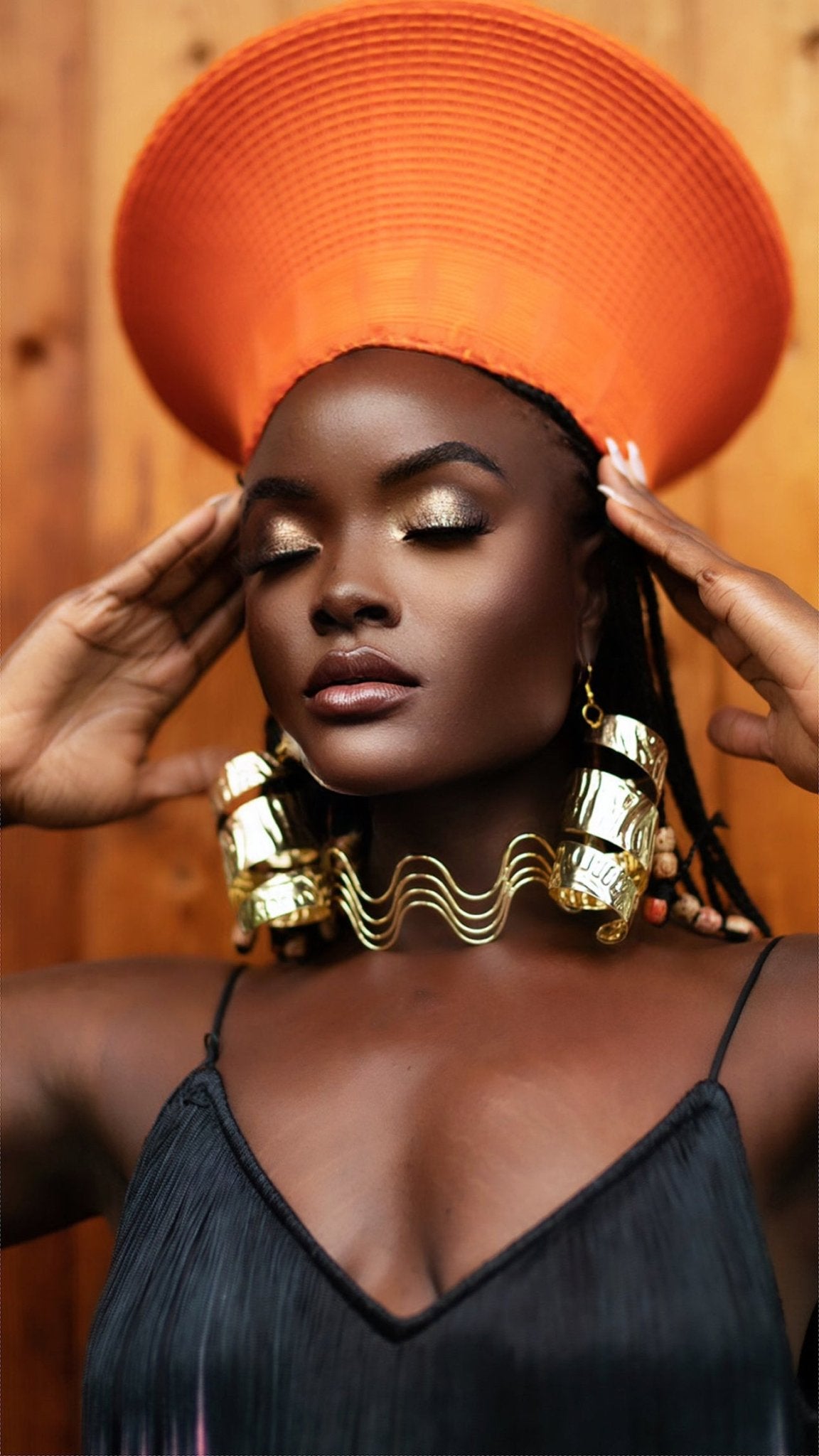 Zulu basket hat"isichololo” - Orange - Trufacebygrace
