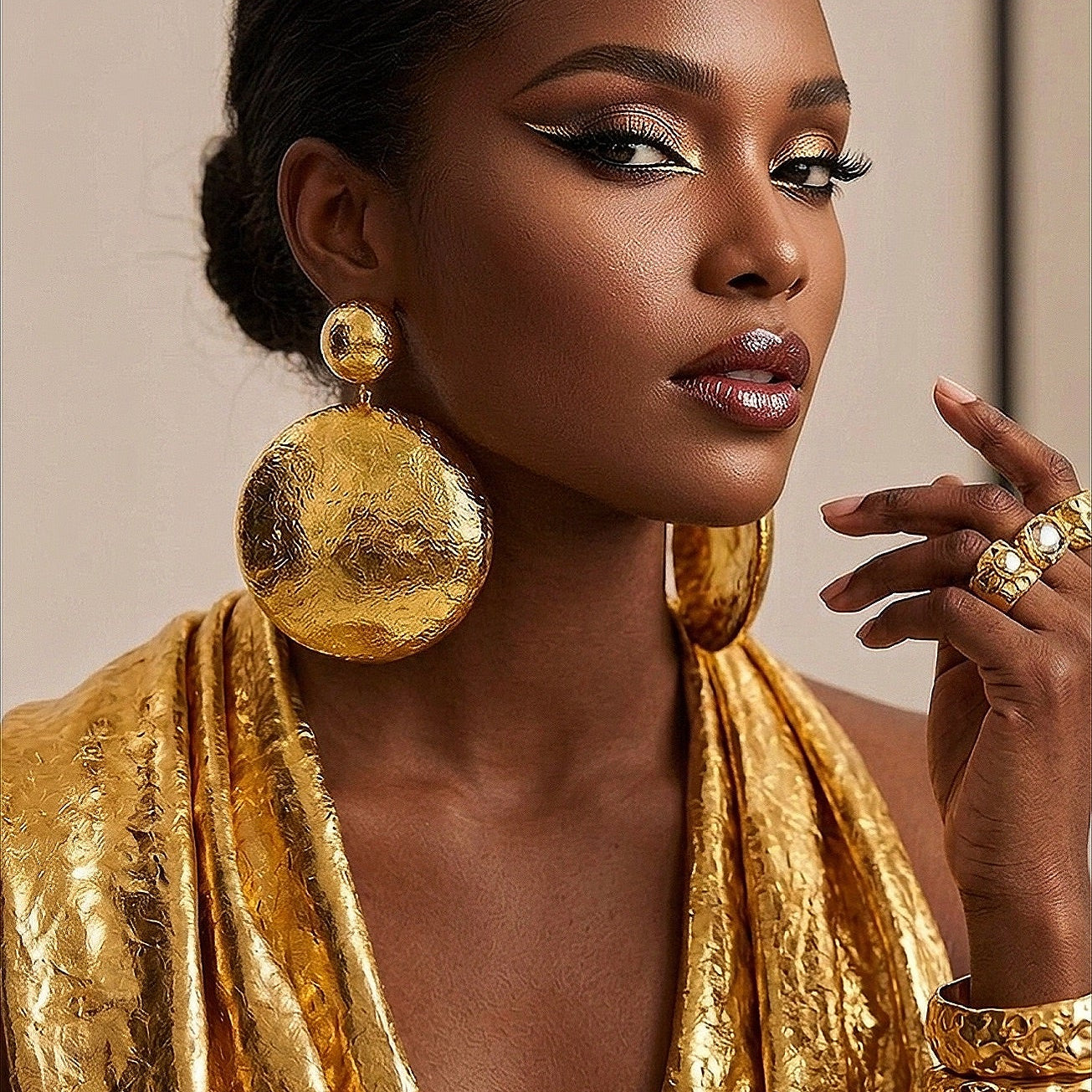 Zuwena Burnished Glow Foil Earrings - Trufacebygrace
