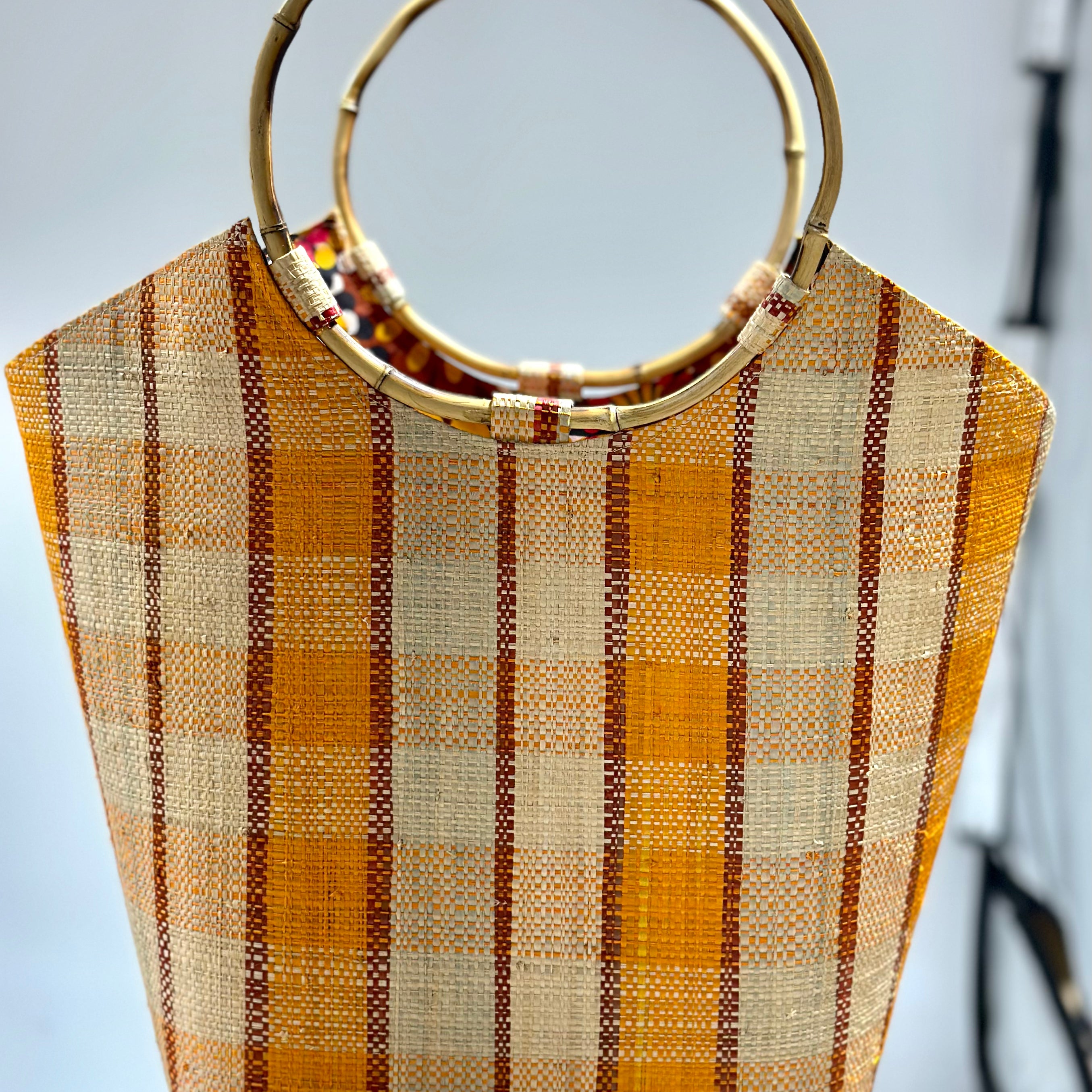 Esinam Straw and Ankara bag - trufacebygrace
