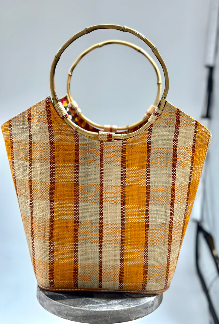 Esinam Straw and Ankara bag - trufacebygrace