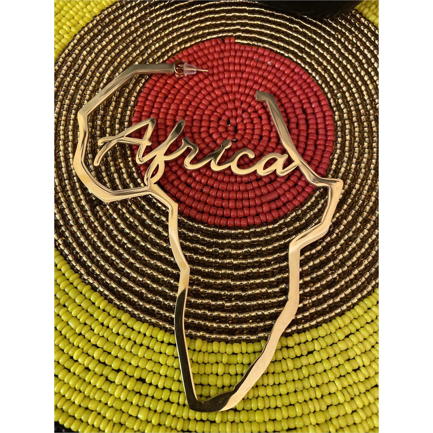 Africa Map Hoop Earrings with Africa pendant - Trufacebygrace