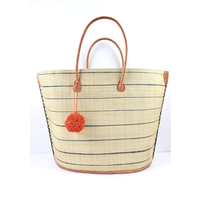 Meena Pin Stripes Straw / Beach Bag - Trufacebygrace
