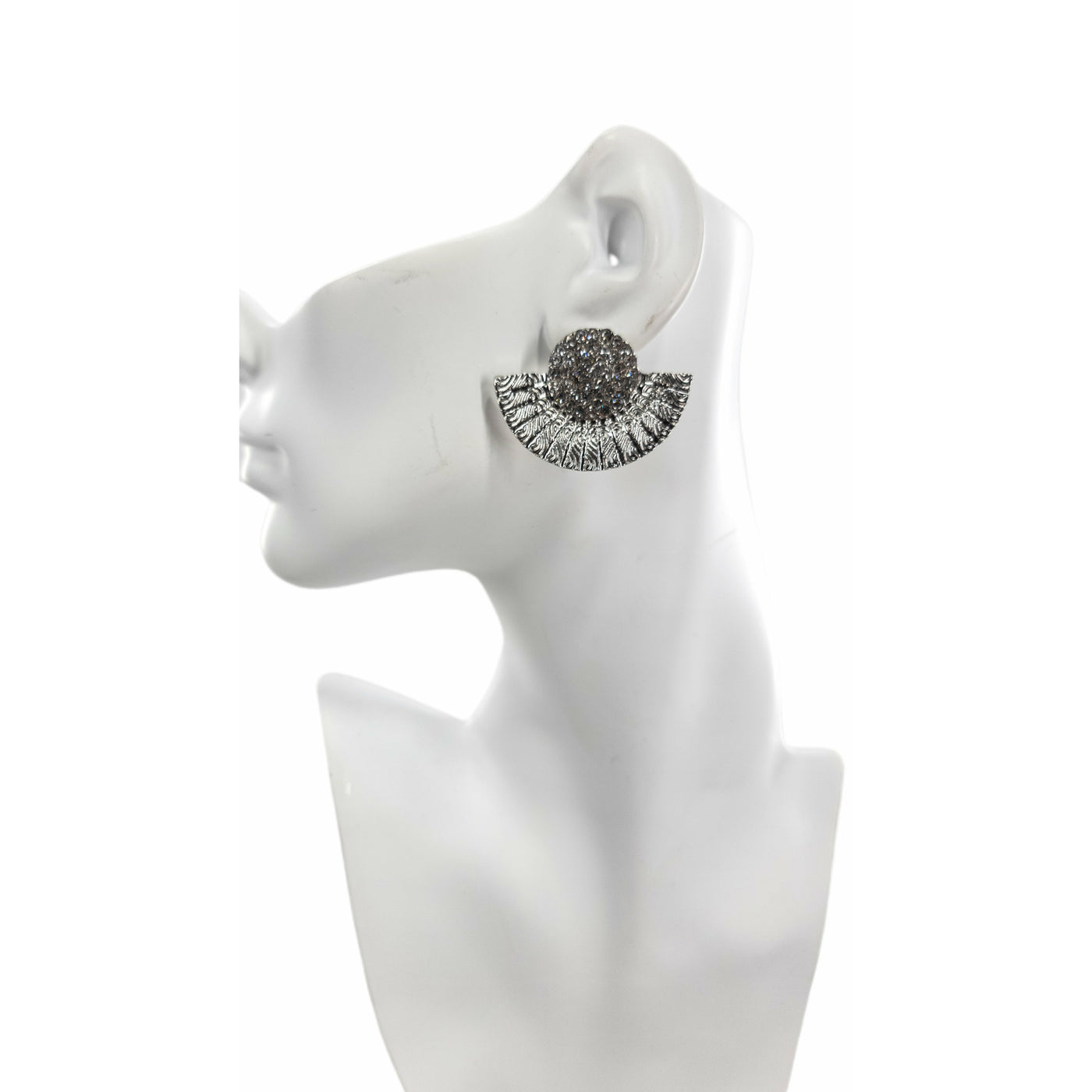 Salome Fan rhinestone Studs Earrings - Trufacebygrace