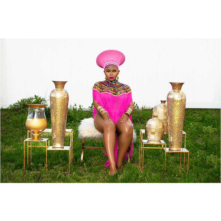 Queen Ankara Laced Long Fringe Cape - Trufacebygrace
