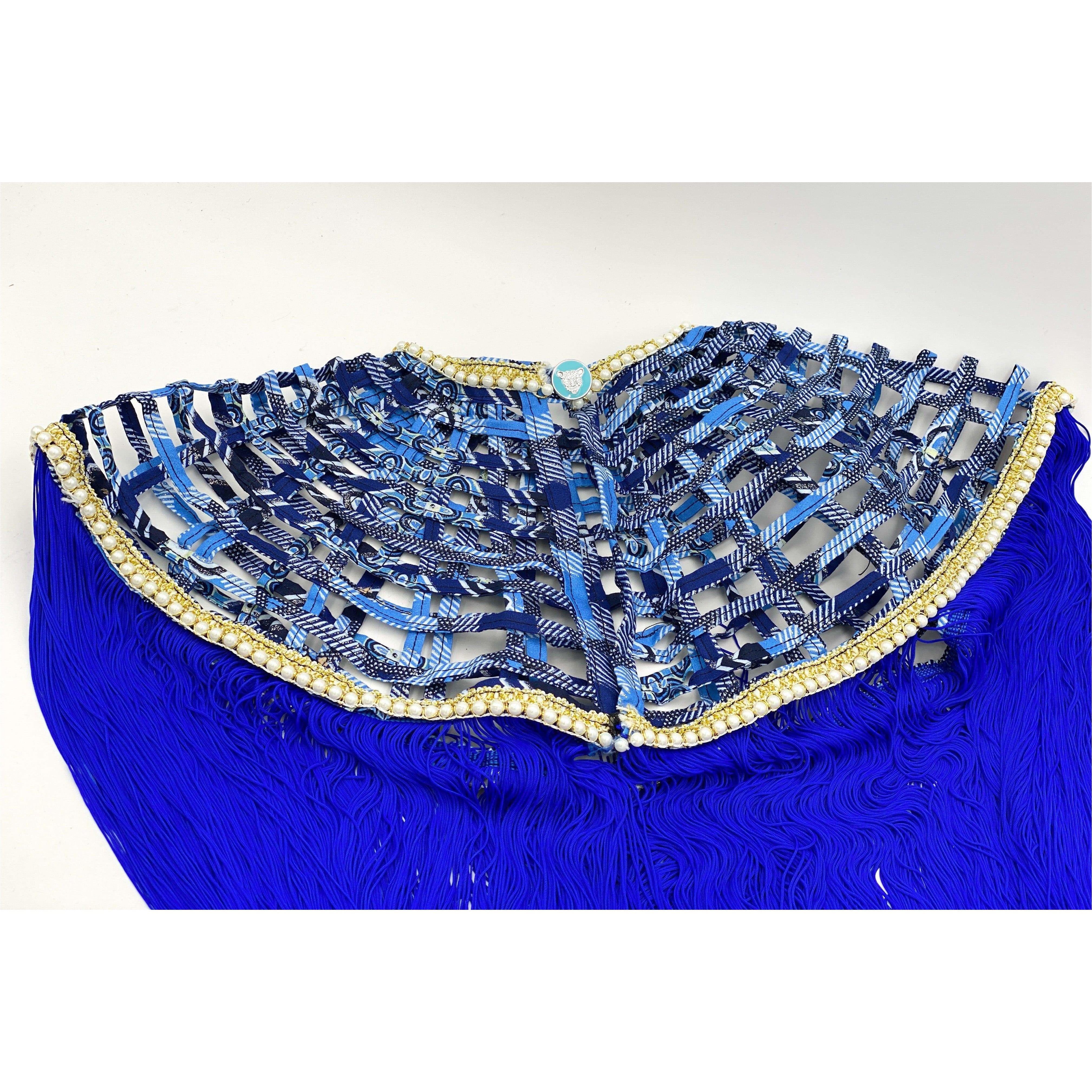 Queen Ankara Laced Long Fringe Cape - Trufacebygrace