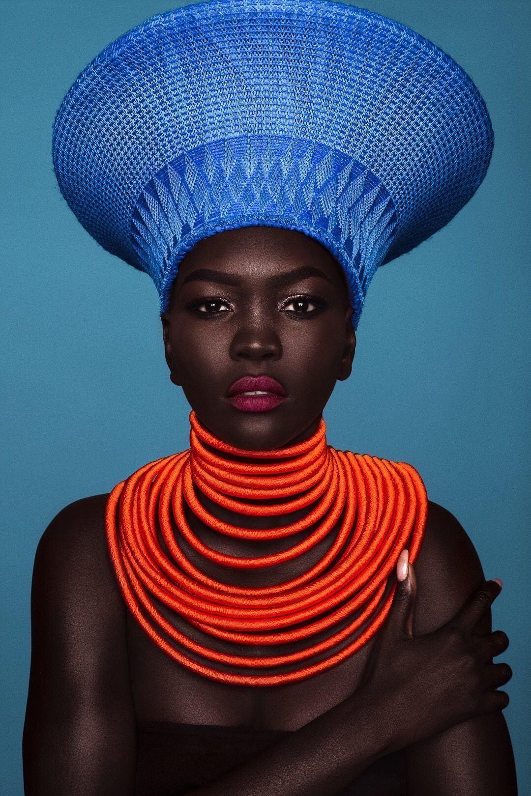 Zulu hat with a handmade Necklace on melanin