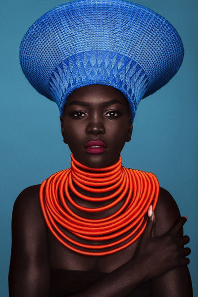 Zulu hat with a handmade Necklace on melanin